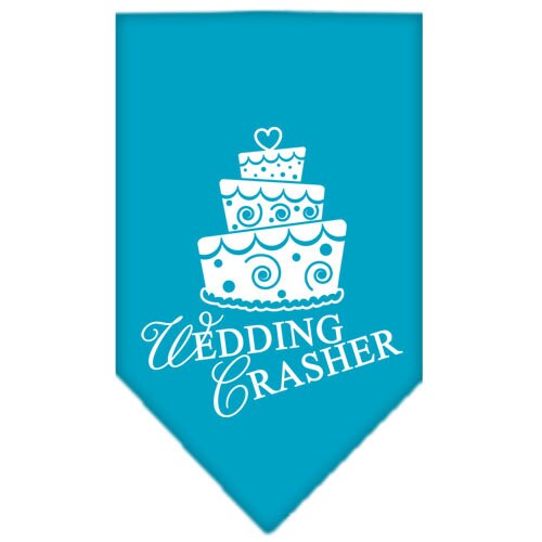A stylish pet bandana featuring the 'Wedding Crasher' design, perfect for dogs attending weddings or parties.