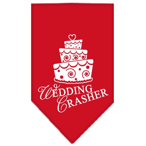 A stylish pet bandana featuring the 'Wedding Crasher' design, perfect for dogs attending weddings or parties.