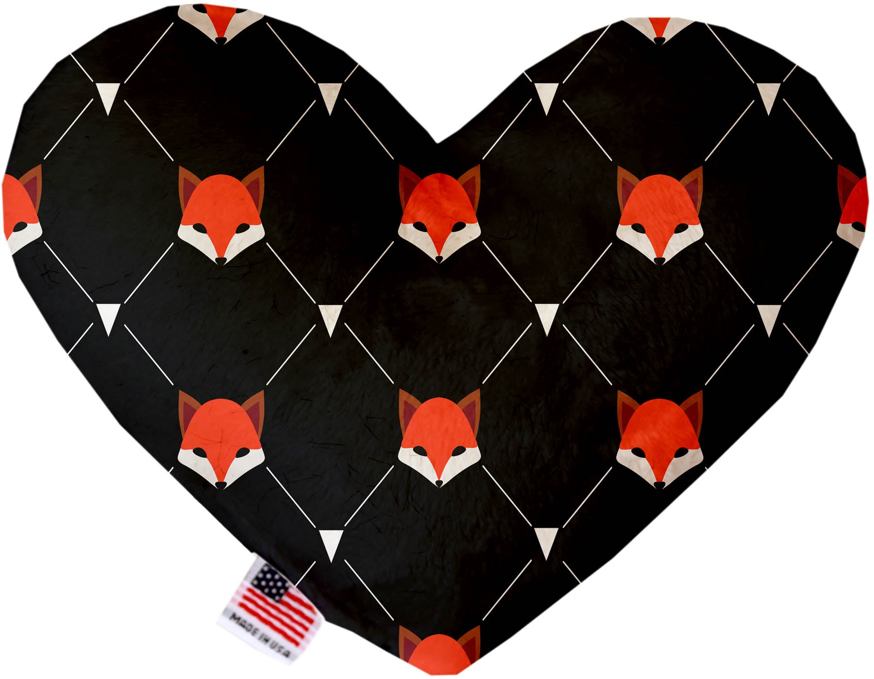 A collection of plush heart and bone toys for pets, featuring various patterns and sizes, designed for dogs and cats.