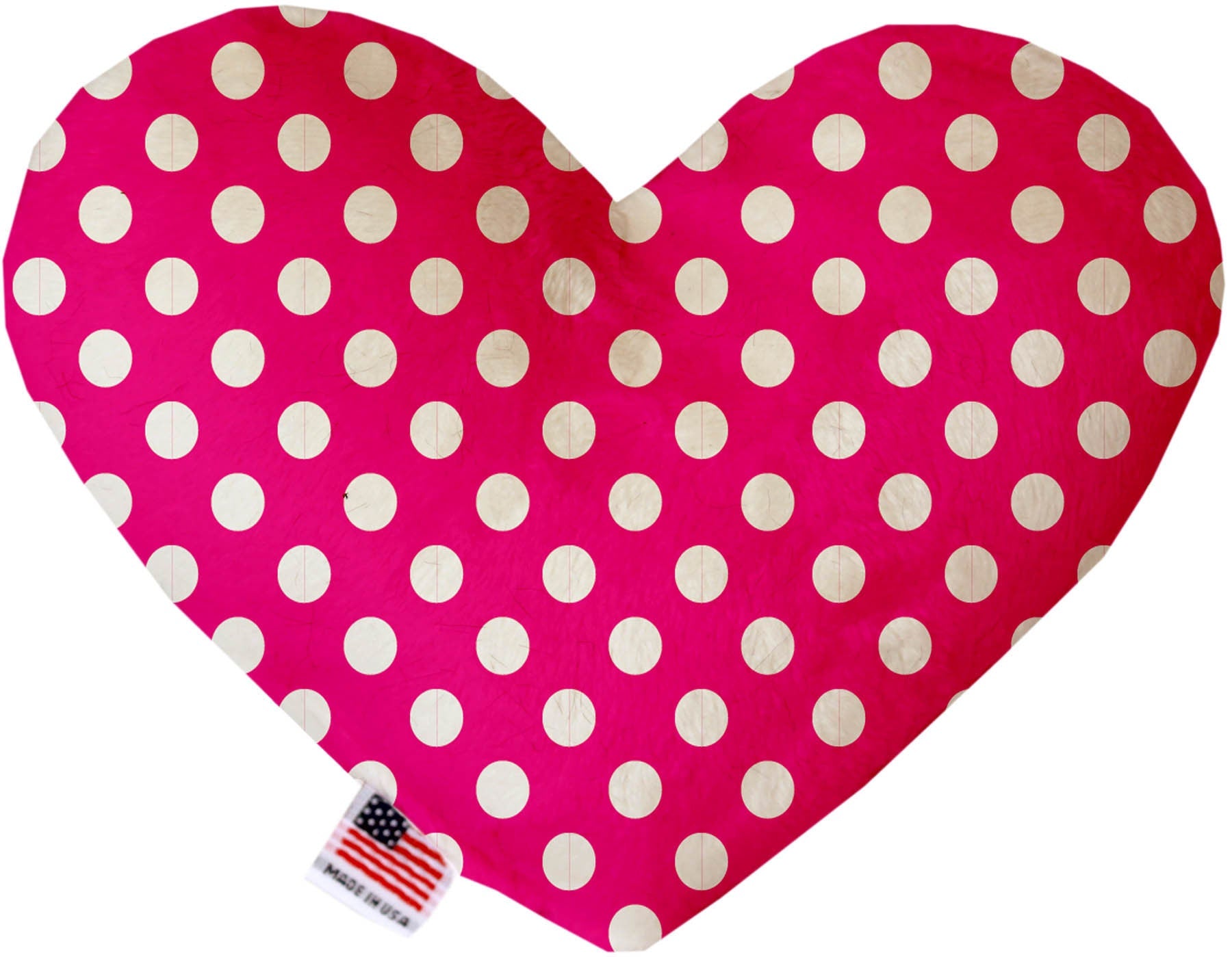 A plush heart and bone toy for dogs, featuring Swiss dots patterns, available in various sizes and colors, made from soft and safe materials.