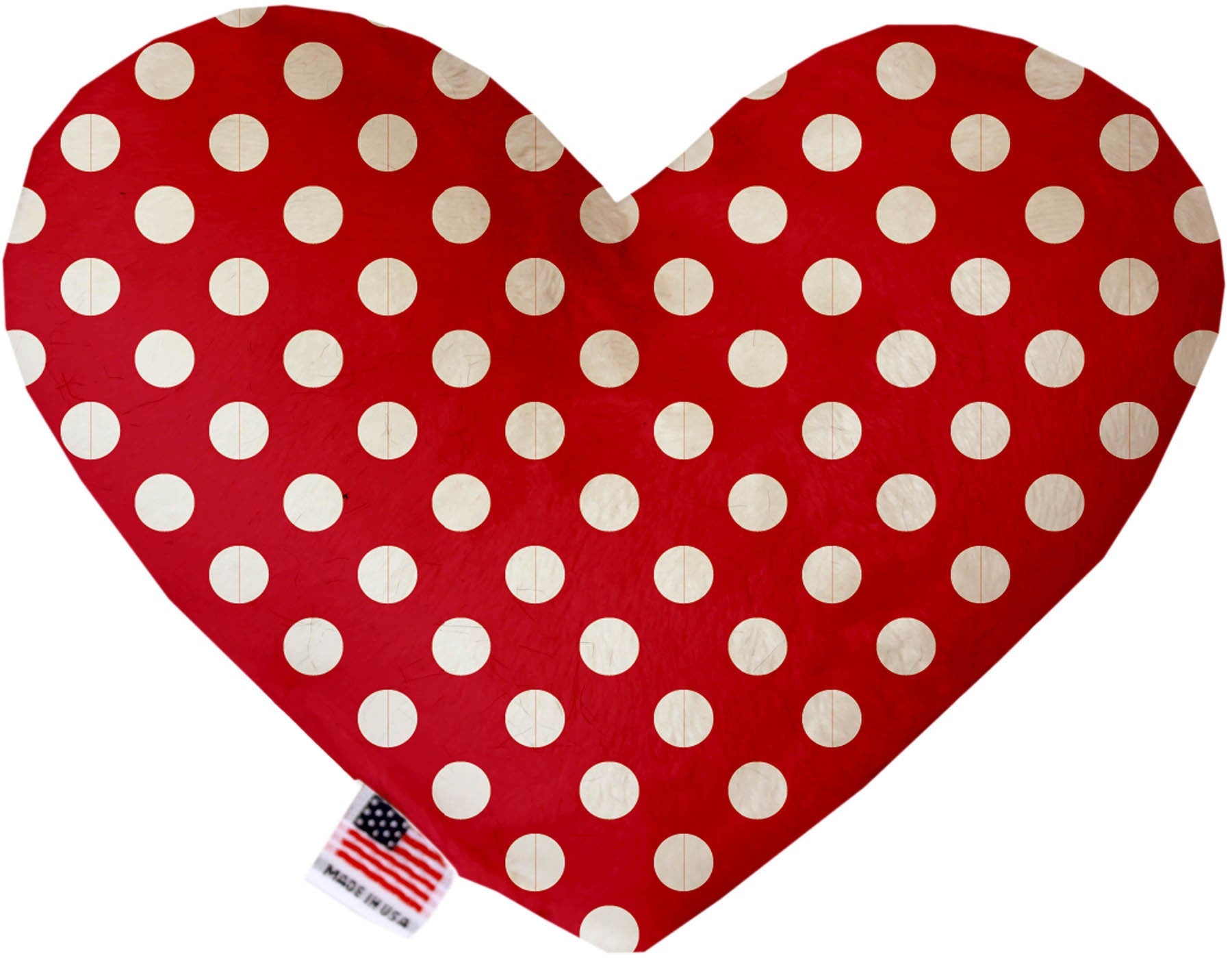 A plush heart and bone toy for dogs, featuring Swiss dots patterns, available in various sizes and colors, made from soft and safe materials.