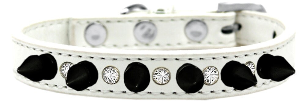 Pet and Dog Spike Collar featuring clear crystals and black spikes, showcasing a stylish and edgy design.