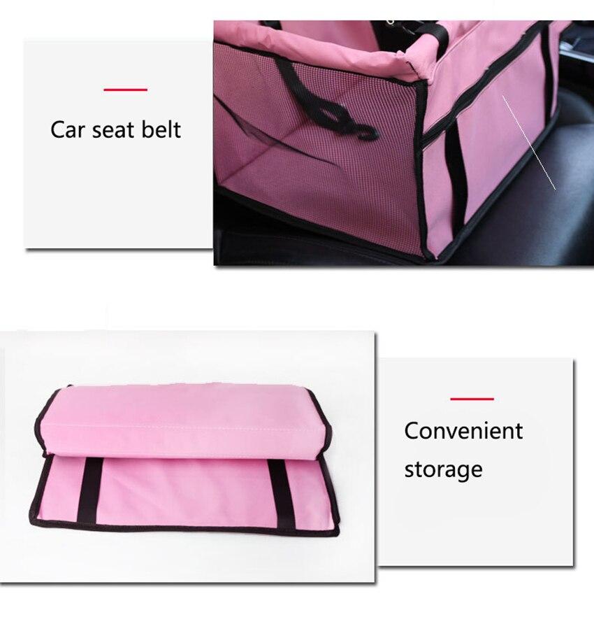 Pet Carrier Dog Car Seat Cover in a stylish solid pattern, designed for small dogs and cats, made from durable and breathable polyester material.