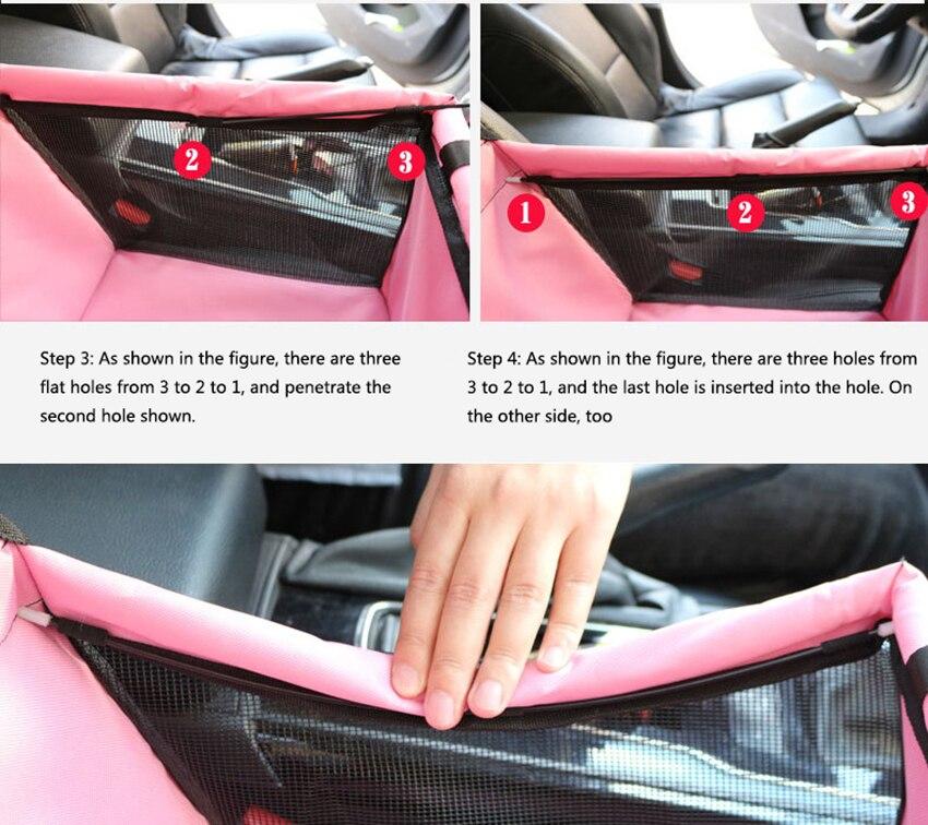 Pet Carrier Dog Car Seat Cover in a stylish solid pattern, designed for small dogs and cats, made from durable and breathable polyester material.