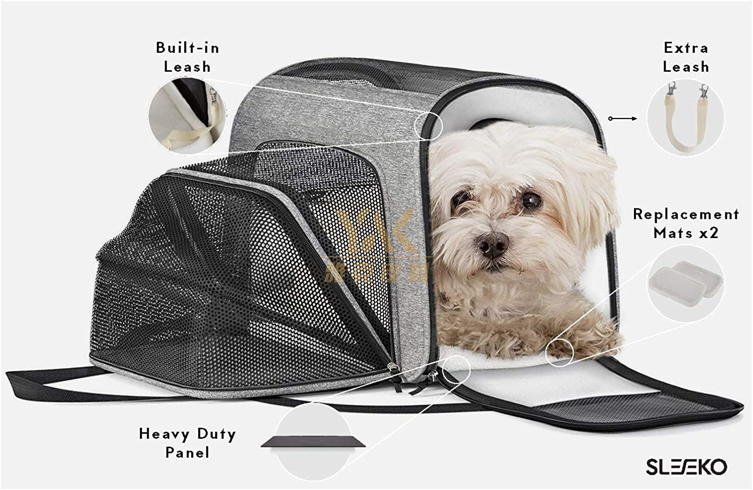 Stylish pet carrier handbag designed for cats, featuring transparent design and ventilation holes for comfort and visibility.