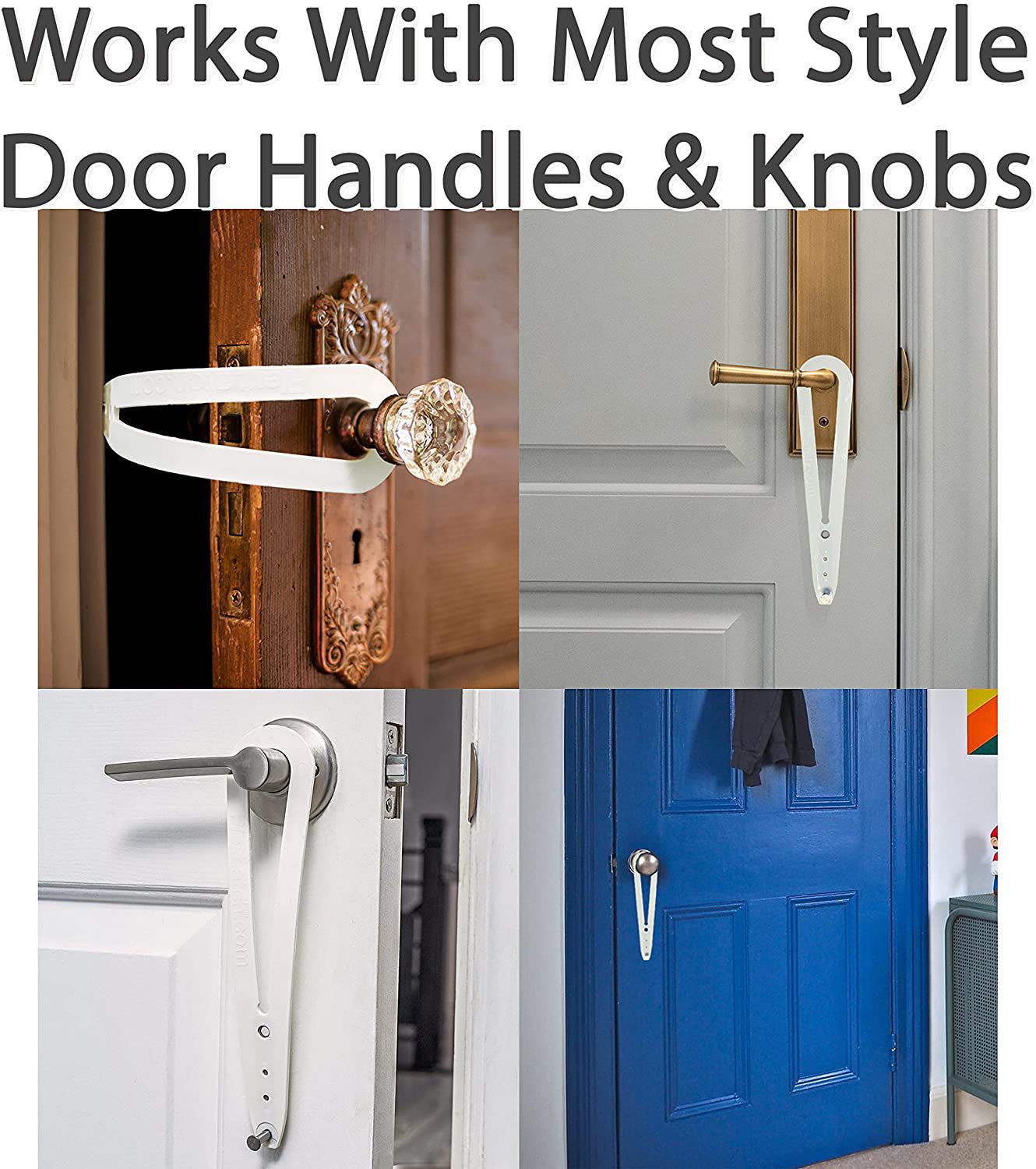 Pet Cat Door Holder Latch made of durable plastic, designed to prevent dogs from entering cat areas, featuring a compact and lightweight design.