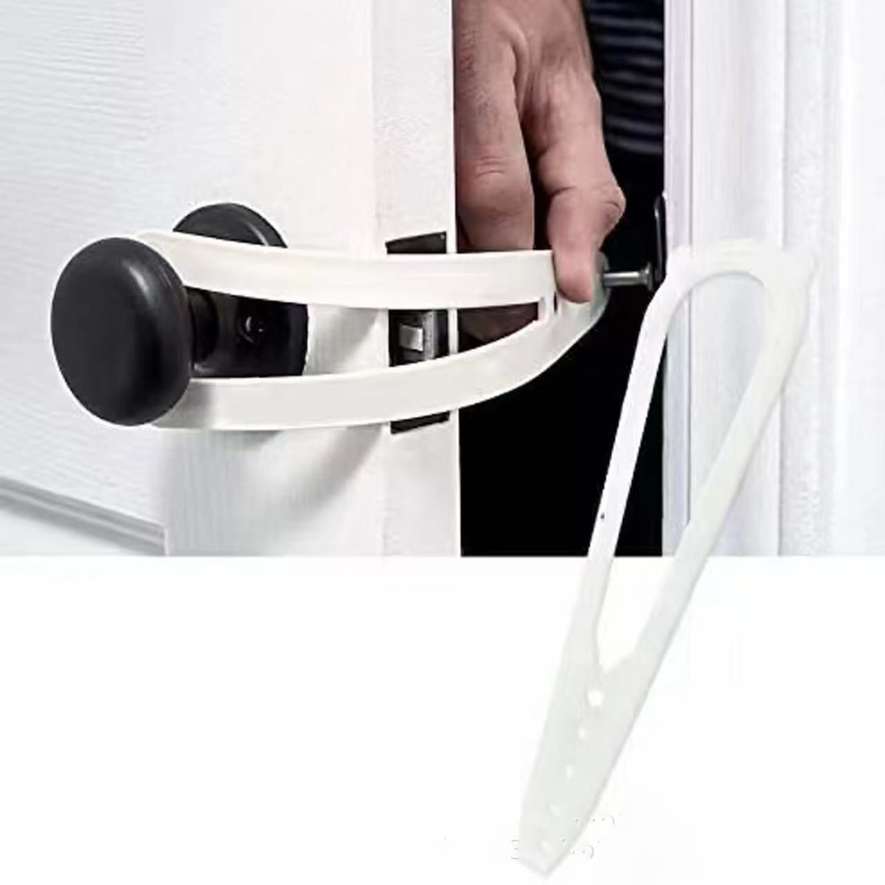 Pet Cat Door Holder Latch made of durable plastic, designed to prevent dogs from entering cat areas, featuring a compact and lightweight design.