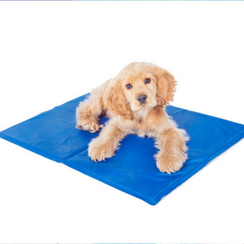 A pet cooling mat designed for dogs and cats, featuring a flexible and durable surface that provides cooling relief during hot weather.