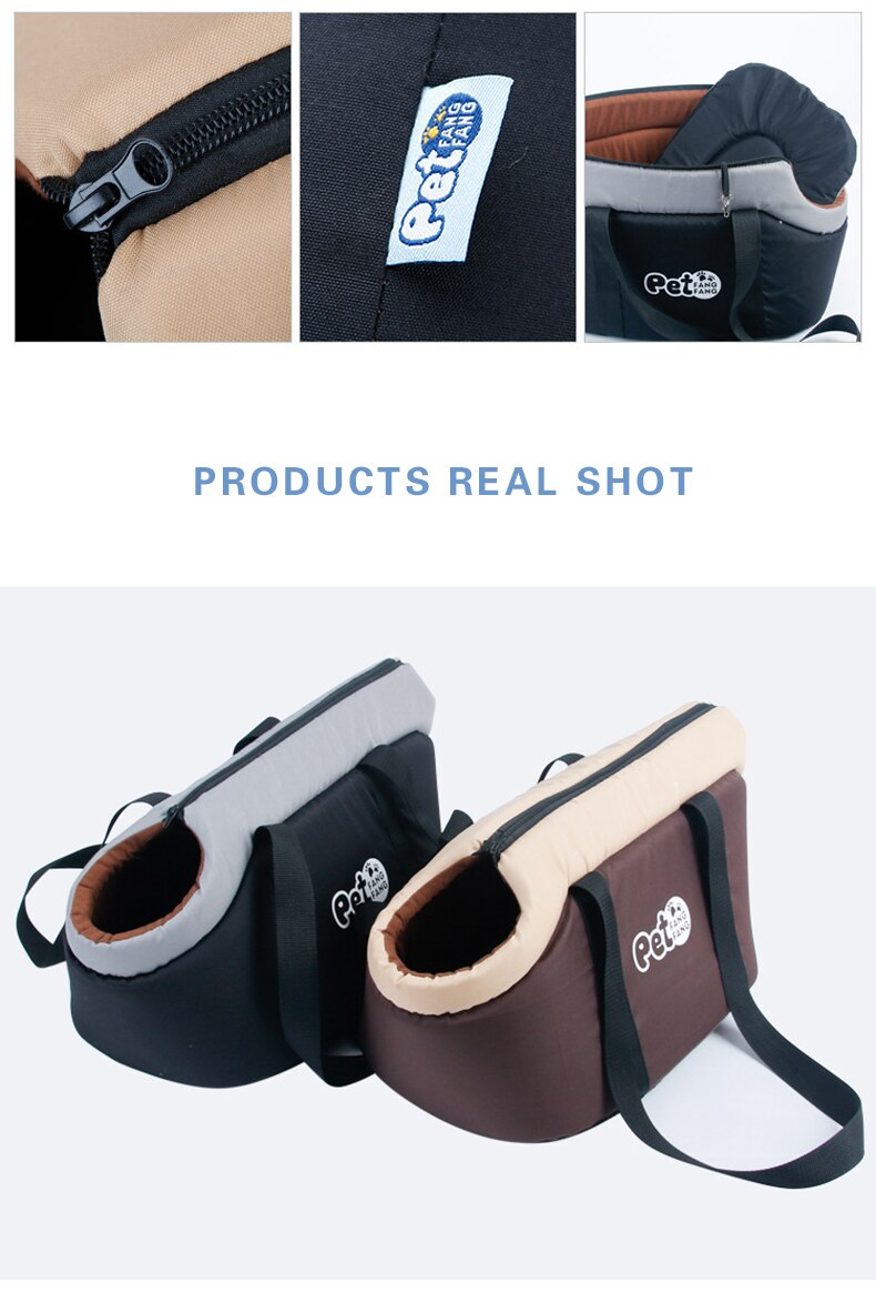 A soft and breathable pet dog bag designed for comfortable travel, featuring a portable shoulder handbag style suitable for small to medium dogs.