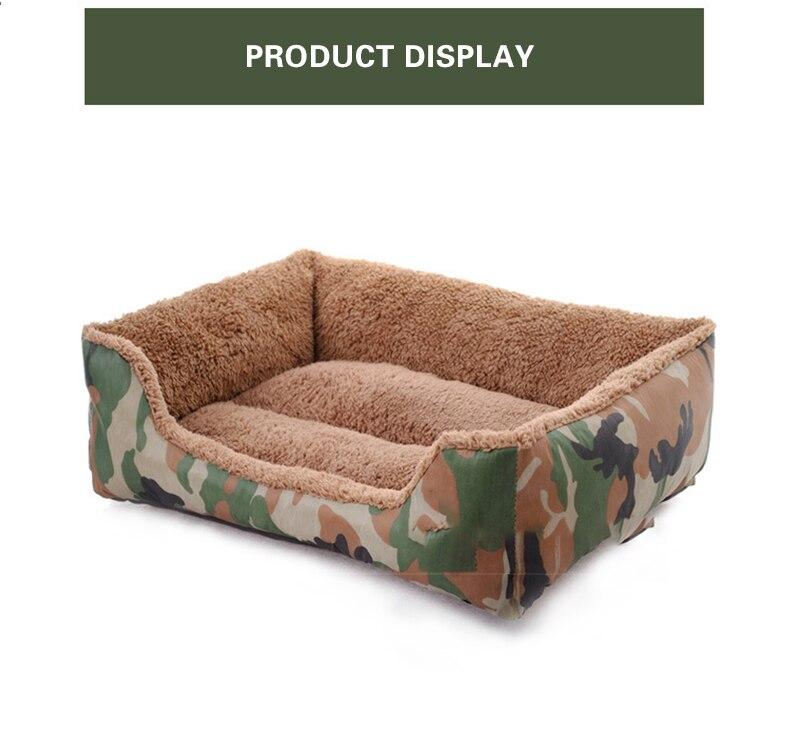Military style camouflage pet dog bed, soft and warm, suitable for small to large dogs and cats.