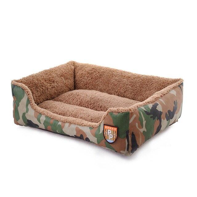 Military style camouflage pet dog bed, soft and warm, suitable for small to large dogs and cats.