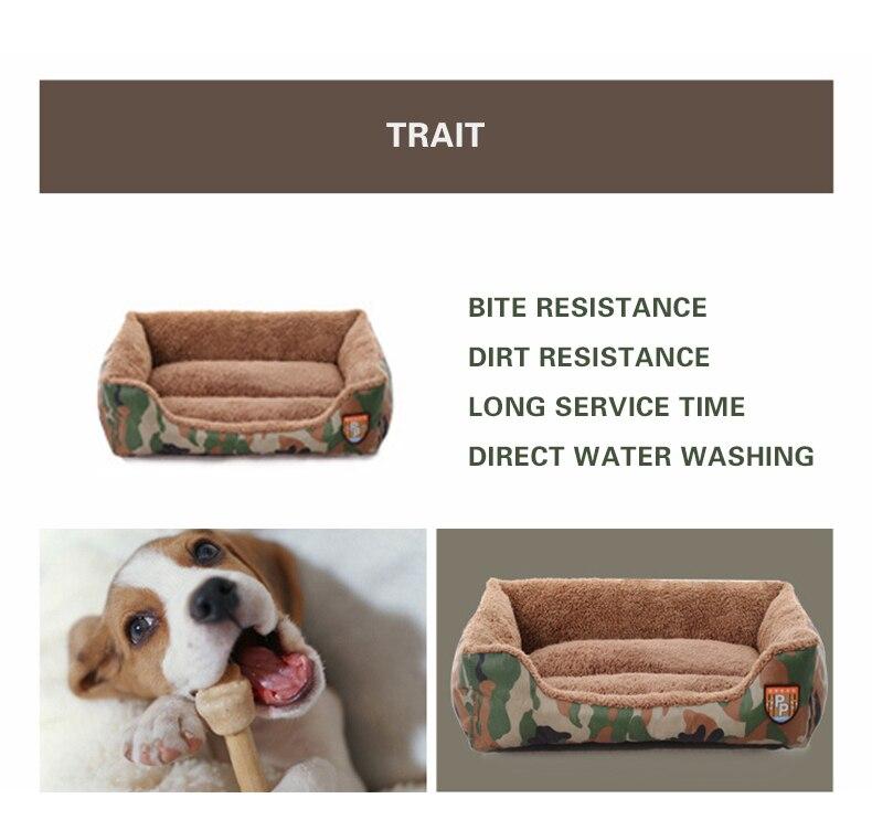 Military style camouflage pet dog bed, soft and warm, suitable for small to large dogs and cats.