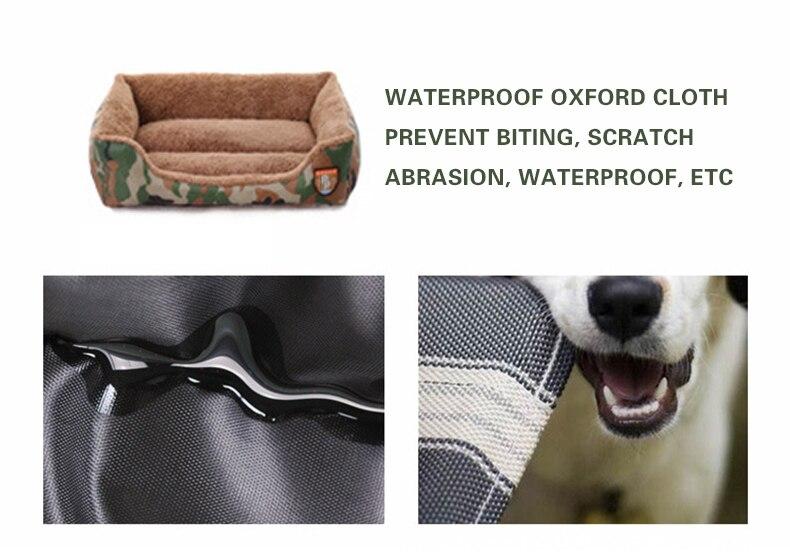Military style camouflage pet dog bed, soft and warm, suitable for small to large dogs and cats.