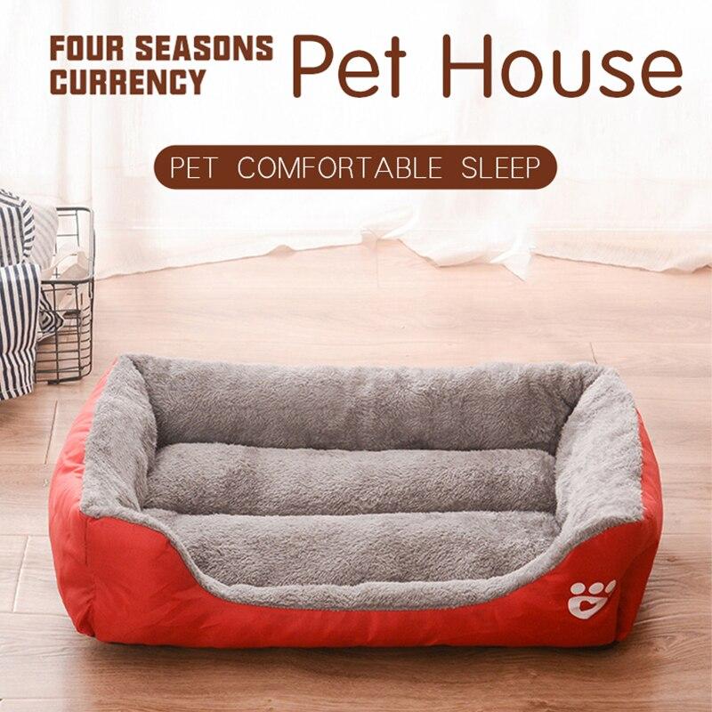A cozy pet dog bed featuring waterproof material and super soft fleece, designed for small and medium dogs and cats, perfect for winter warmth.