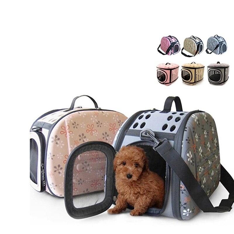 Portable puppy handbag carrier bag in gray, designed for small dogs, featuring a waterproof material and stylish print pattern.