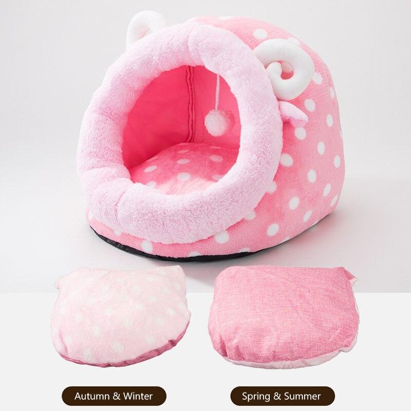 Cute unicorn-shaped pet bed for dogs and cats, featuring a soft cotton exterior and a cozy interior, perfect for winter warmth.