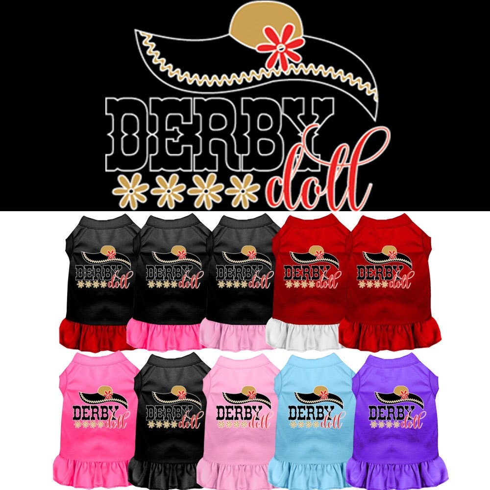 A cute screen printed dress for pets, featuring a stylish design suitable for both dogs and cats, made from soft and durable fabric.