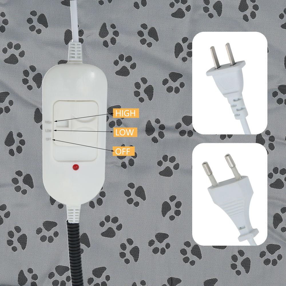 Electric heating pad for pets, designed for dogs and cats, featuring a waterproof non-woven fabric surface and adjustable temperature settings.