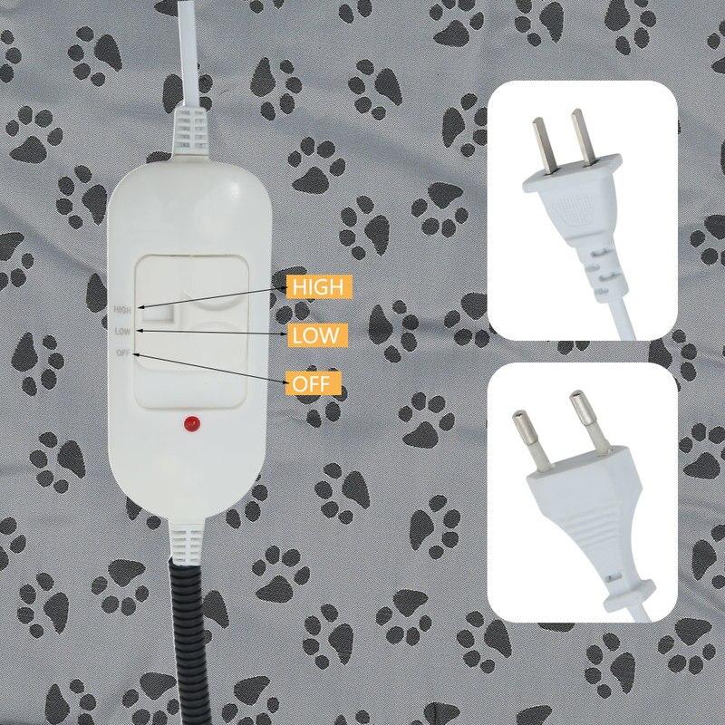 Electric heating pad for pets, designed for dogs and cats, featuring a waterproof non-woven fabric surface and adjustable temperature settings.