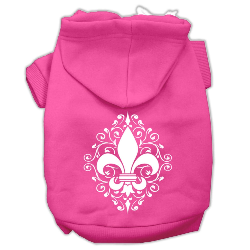A cozy pet hoodie featuring a Henna Fleur De Lis design, suitable for dogs and cats, showcasing its soft fabric and stylish print.