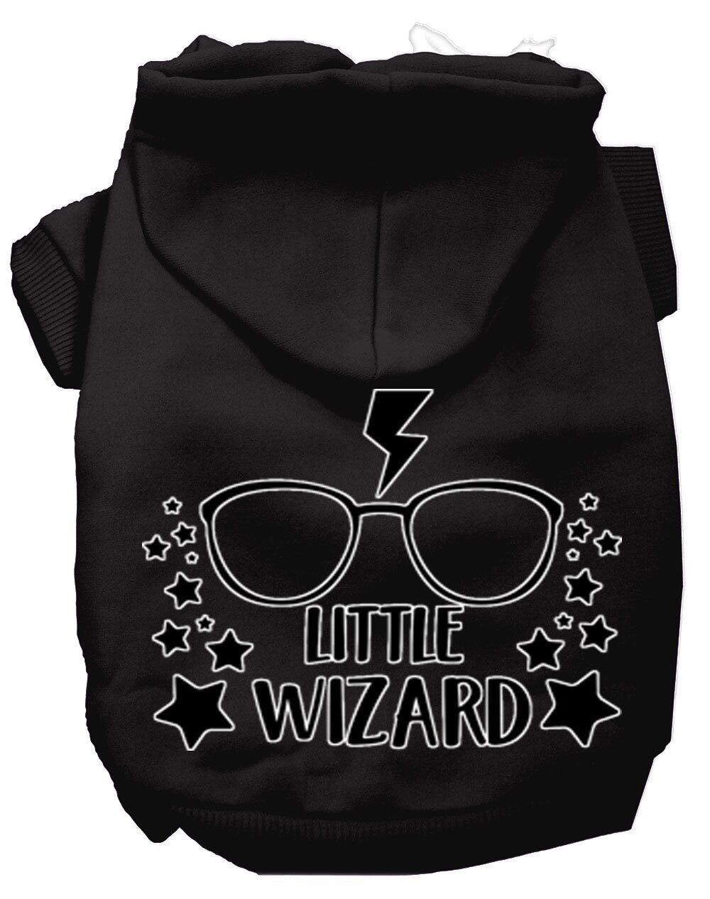 A cozy pet hoodie for dogs and cats, featuring a whimsical 'Little Wizard' design, perfect for chilly days.