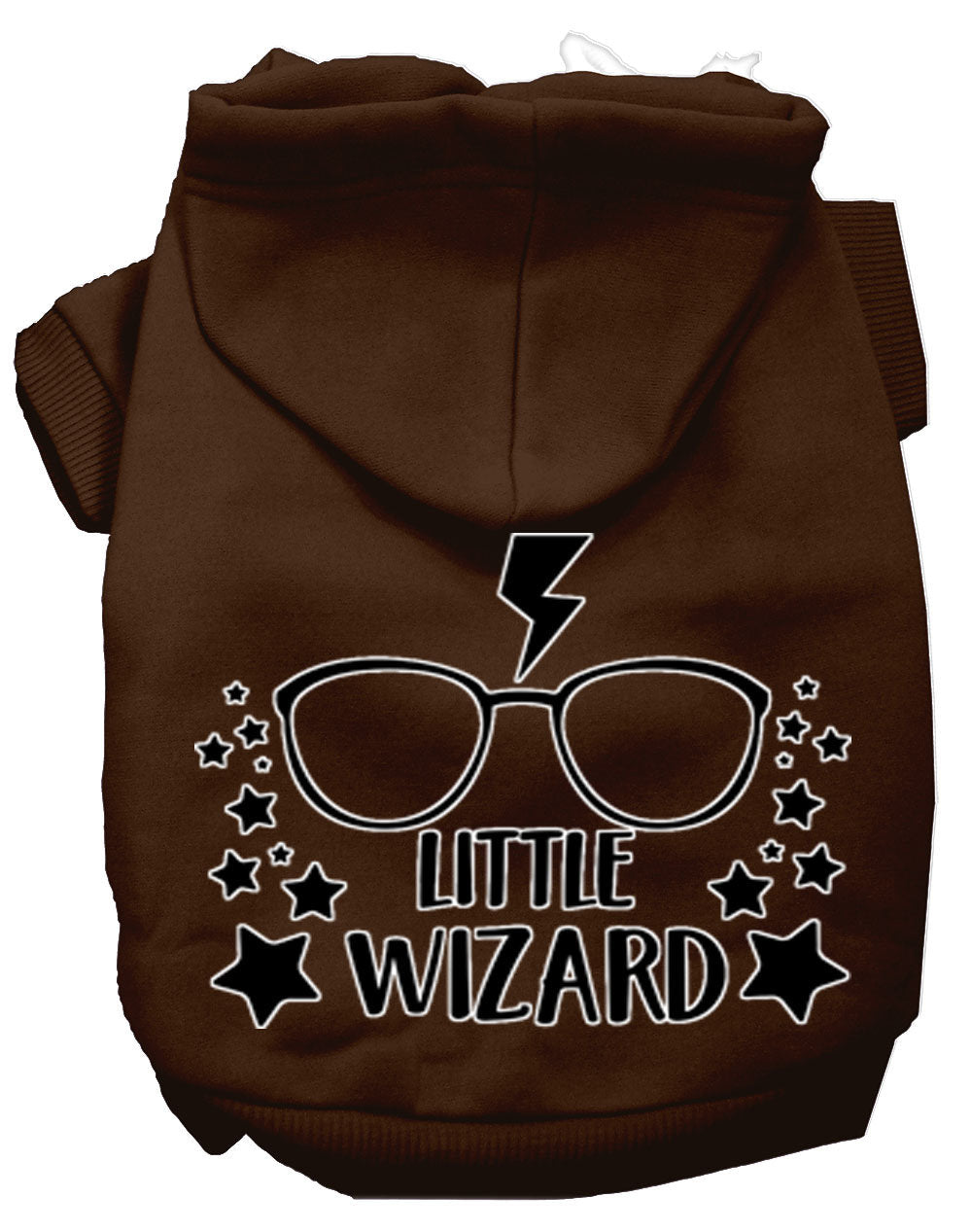 A cozy pet hoodie for dogs and cats, featuring a whimsical 'Little Wizard' design, perfect for chilly days.