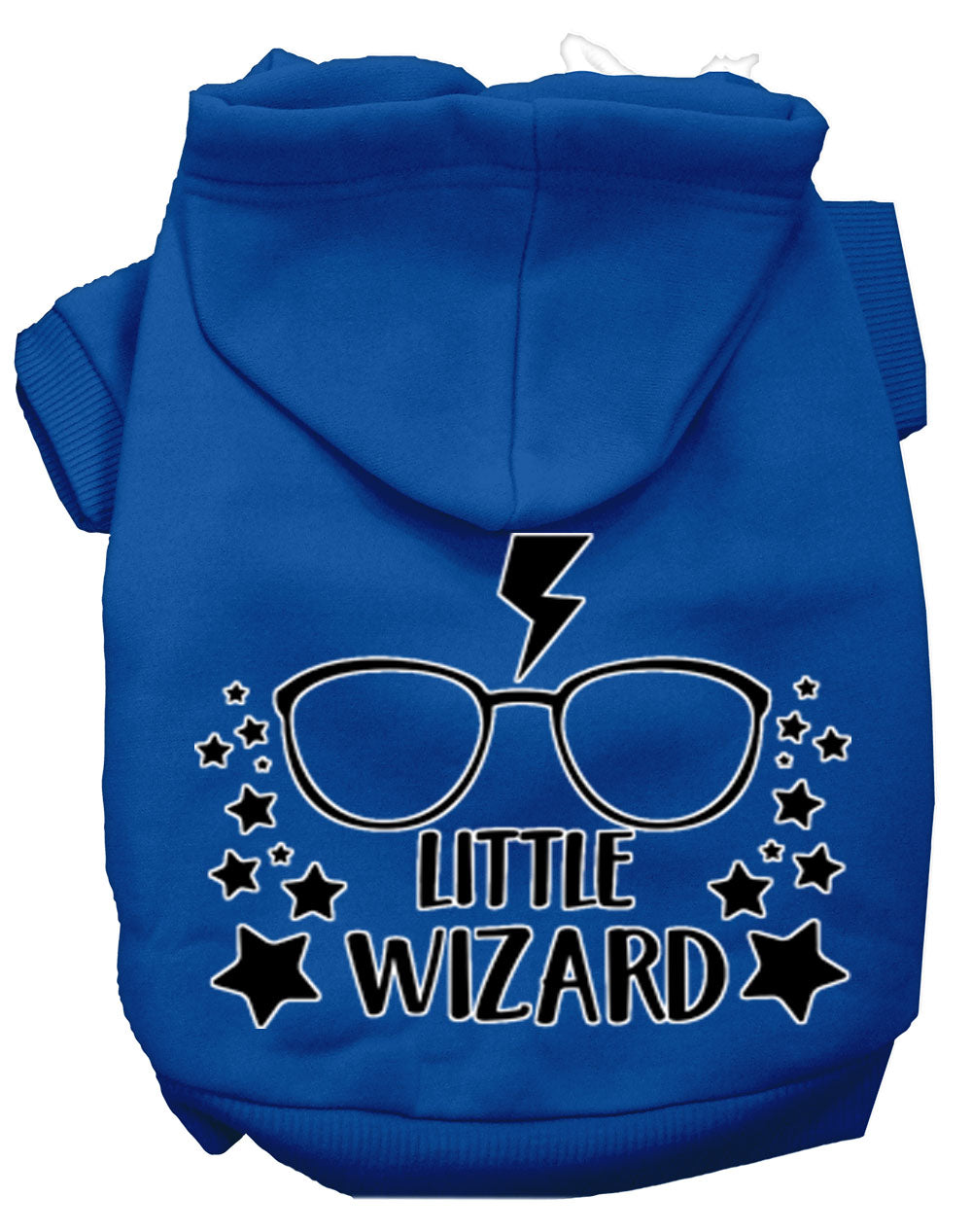 A cozy pet hoodie for dogs and cats, featuring a whimsical 'Little Wizard' design, perfect for chilly days.