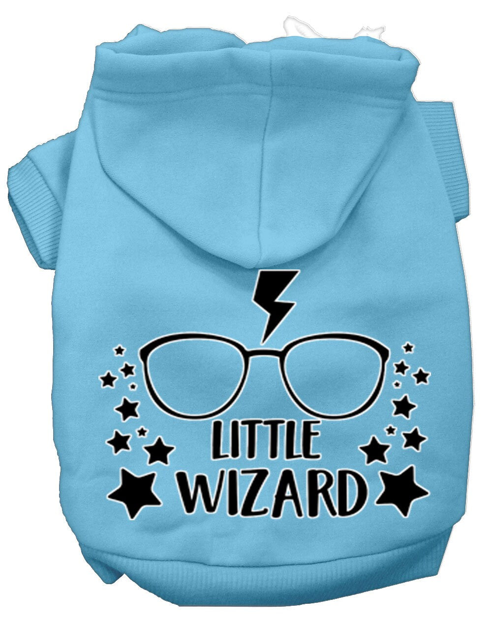 A cozy pet hoodie for dogs and cats, featuring a whimsical 'Little Wizard' design, perfect for chilly days.