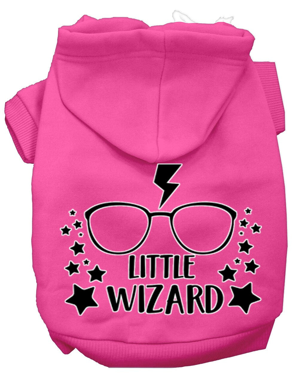 A cozy pet hoodie for dogs and cats, featuring a whimsical 'Little Wizard' design, perfect for chilly days.
