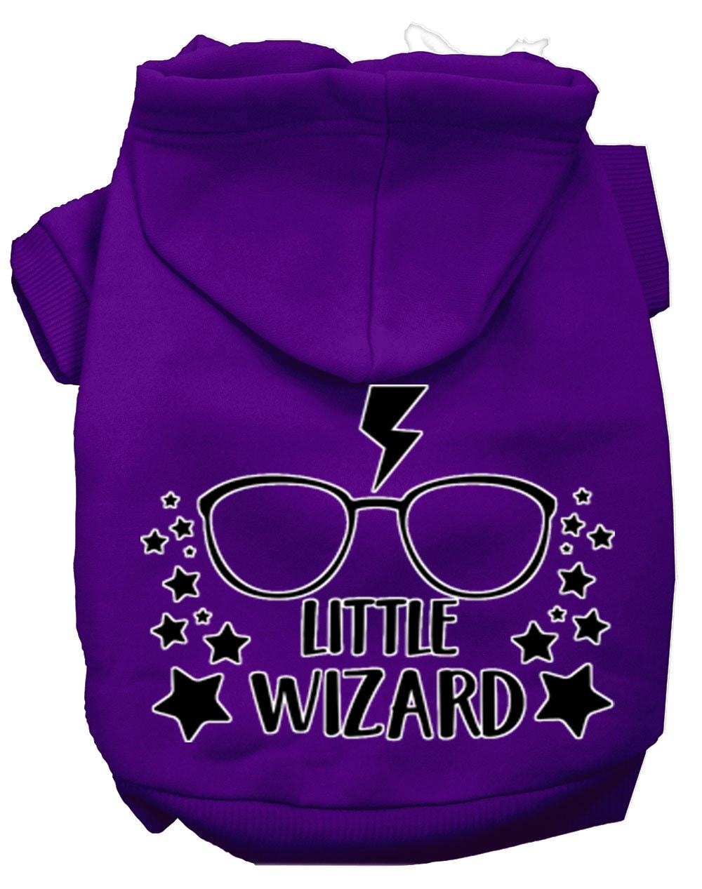 A cozy pet hoodie for dogs and cats, featuring a whimsical 'Little Wizard' design, perfect for chilly days.
