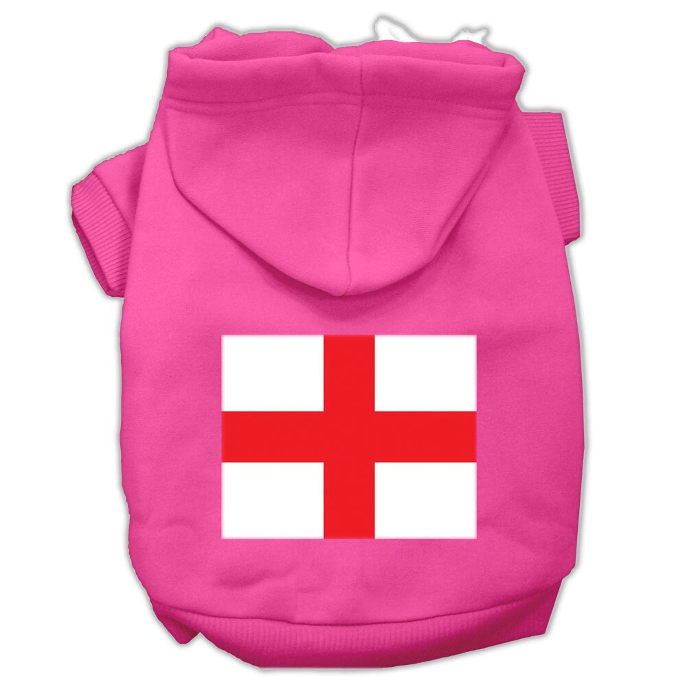 A cozy pet hoodie featuring St. George's Cross design, suitable for dogs and cats, showcasing its soft fabric and durable stitching.