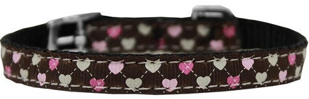Stylish Argyle Hearts nylon collar and leash set for dogs and cats, featuring a durable design and vibrant colors.