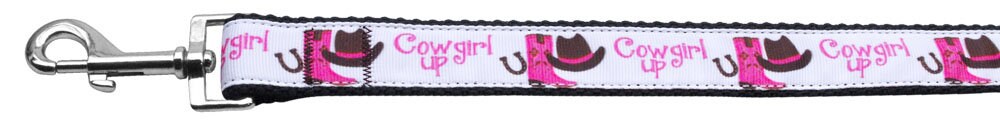 Stylish nylon collar and leash set for pets, featuring a fashionable 'Cowgirl Up' design with military-grade durability.