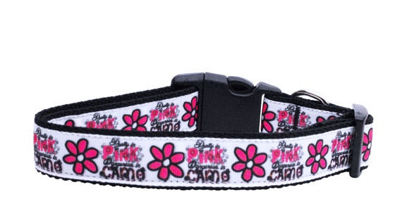 Pet dog and cat nylon collar and leash in camo design, showcasing military-grade durability and stylish ribbon.