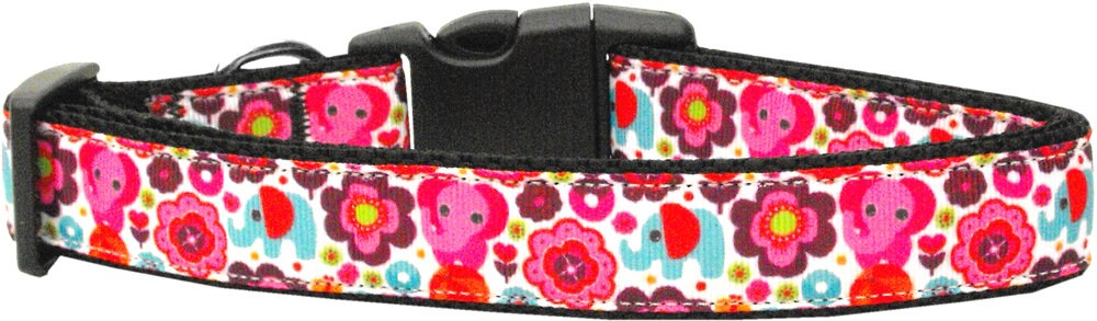 Stylish Elephant Elefun nylon collar and leash for pets, featuring a vibrant design and durable construction.