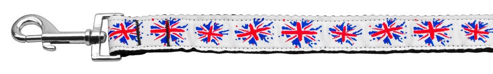 Stylish Pet Dog & Cat Nylon Collar or Leash featuring Graffiti Union Jack design, made from durable military-grade nylon.