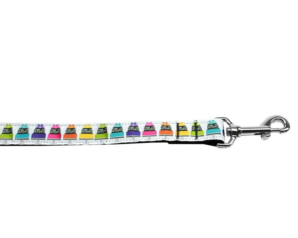 A stylish nylon collar and leash set for dogs and cats, featuring a vibrant 'Have Your Cake' design with a durable military-grade construction.