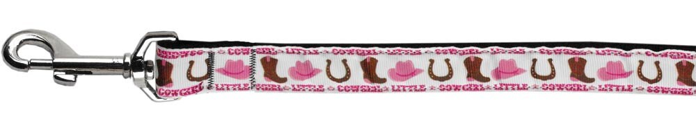 A stylish nylon collar and leash set for pets, featuring a fashionable cowgirl design, suitable for both dogs and cats.