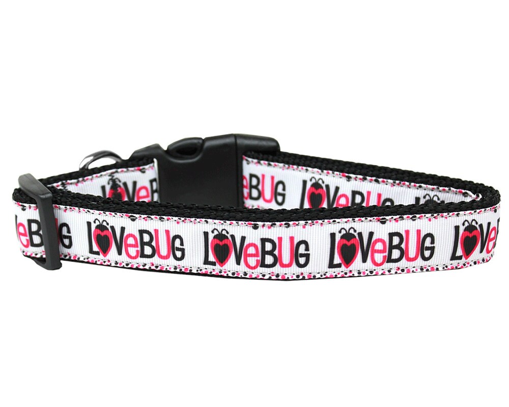 Stylish nylon collar and leash set for pets, featuring a colorful ribbon design and durable military-grade nylon material.