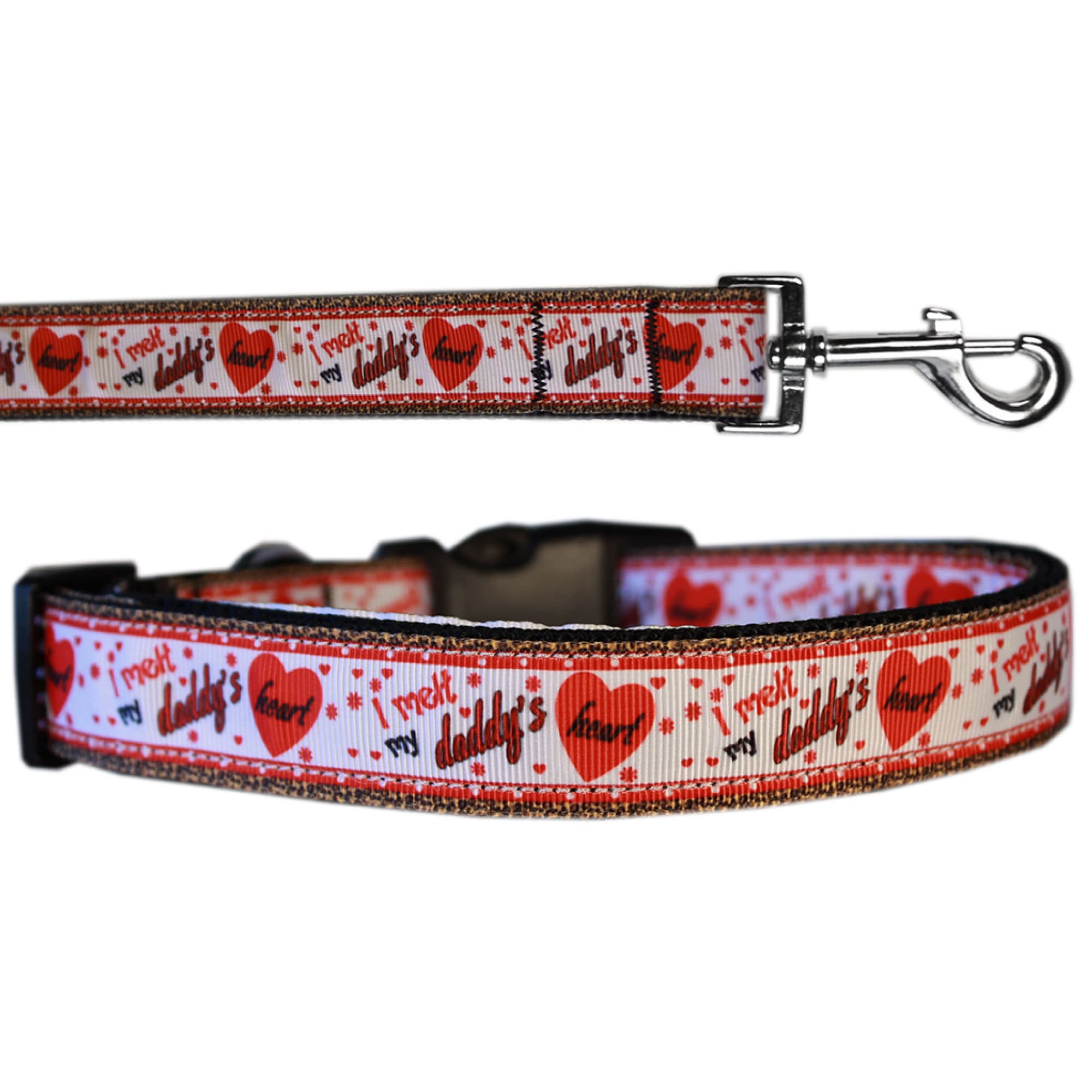 Stylish nylon collar and leash for dogs and cats, featuring a fashionable ribbon design and durable military-grade nylon material.