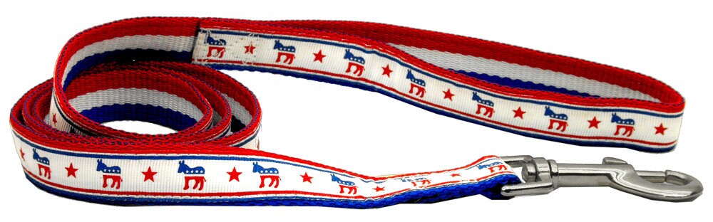 A stylish nylon collar and leash set for pets featuring Republican and Democrat designs, showcasing durability and fashion.