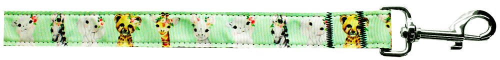 Colorful nylon collar and leash set for dogs and cats featuring a jungle theme design.