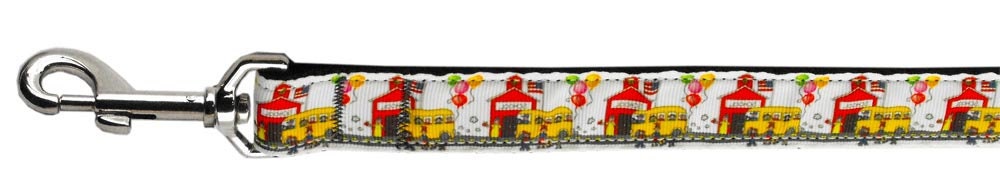 A stylish nylon collar and leash set for pets, featuring a colorful ribbon design, suitable for dogs and cats.