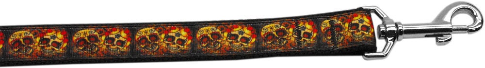 Stylish nylon collar and leash for pets featuring a Skull Crossed Lovers design, perfect for dogs and cats.