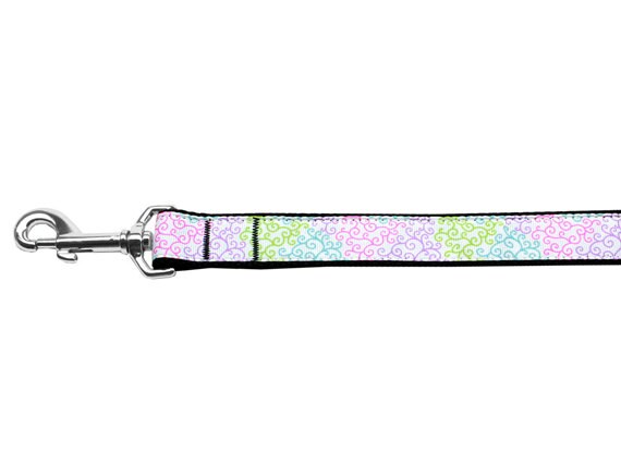 A vibrant 'Summer Swirls' nylon collar and leash set for dogs and cats, showcasing a colorful design and durable construction.