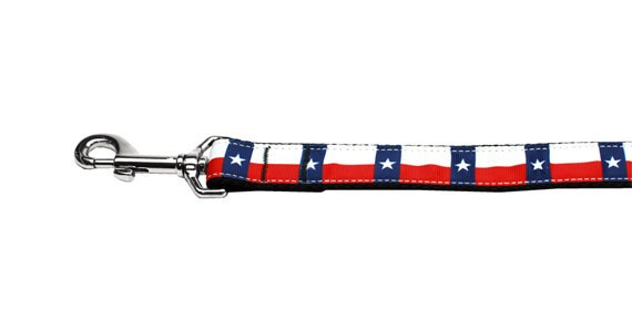 A stylish nylon collar and leash featuring the Texas Flag design, suitable for dogs and cats, showcasing durability and comfort.