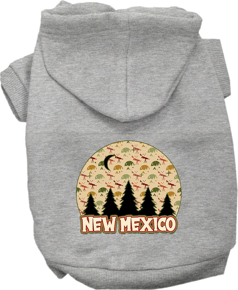 A cozy screen printed hoodie for medium to large pets featuring a New Mexico Under The Stars design, perfect for dogs and cats.