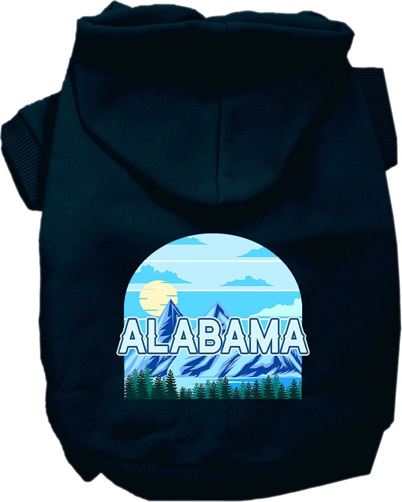 A cozy screen printed hoodie for medium to large pets, featuring the Alabama Trailblazer design, showcasing its soft fabric and durable stitching.