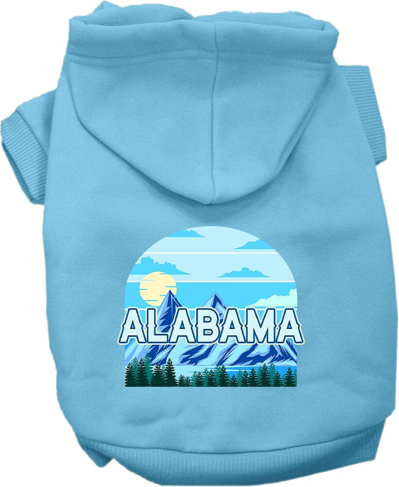 A cozy screen printed hoodie for medium to large pets, featuring the Alabama Trailblazer design, showcasing its soft fabric and durable stitching.