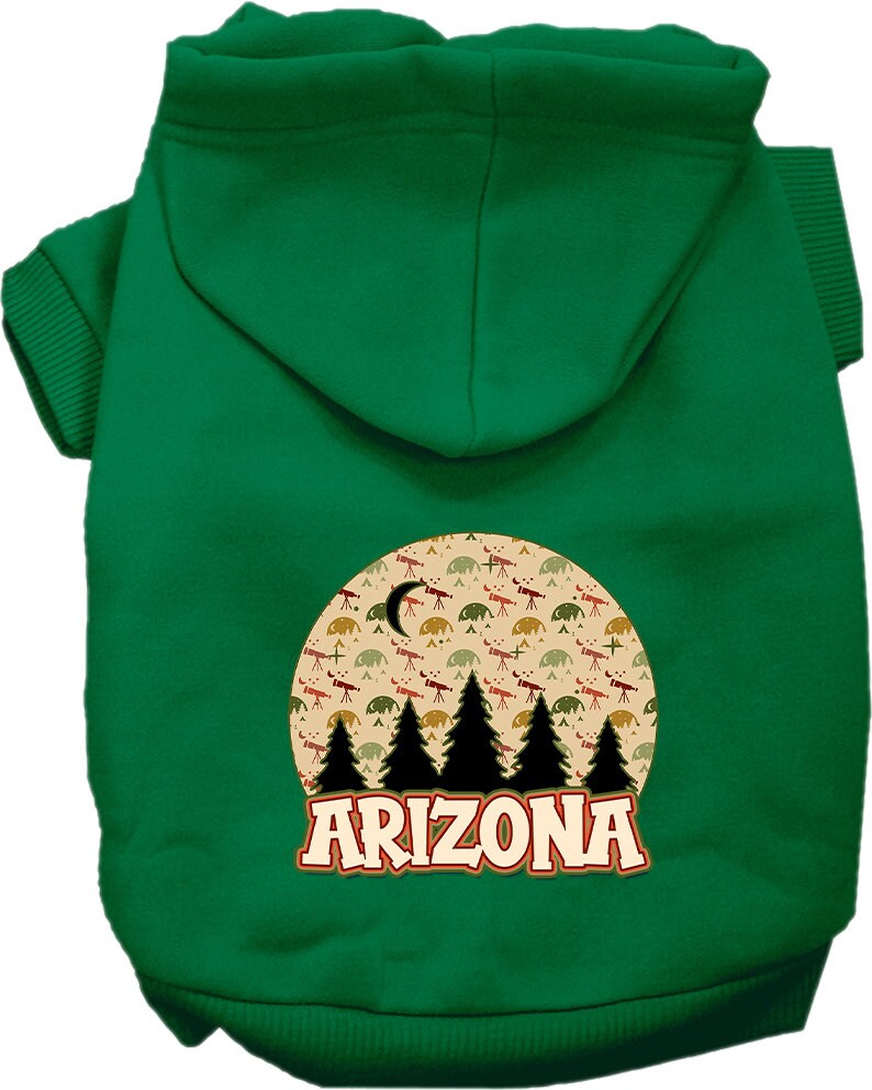 A cozy screen printed hoodie for medium to large pets, featuring a unique 'Arizona Under The Stars' design, perfect for stylish outdoor adventures.